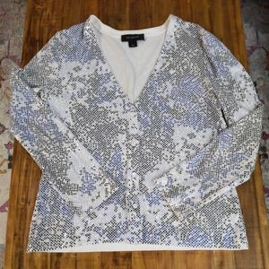 St. John Viscose/Spandex Button Front Cardigan